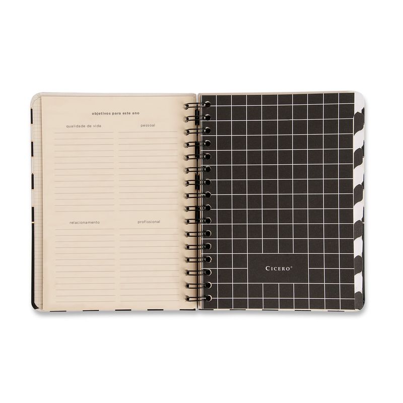 Planner Wire-O Clássico 14,8x21cm Preto Cicero-1789561866926