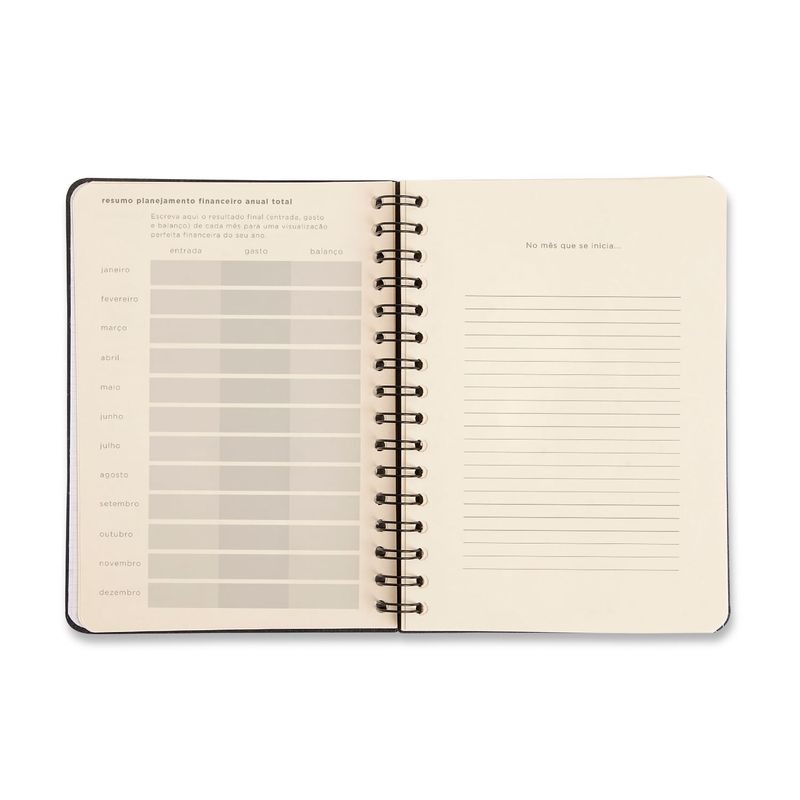 Planner Permanente Financeiro Wire-O A5 14,8x21cm Preto Cicero-1789564212224