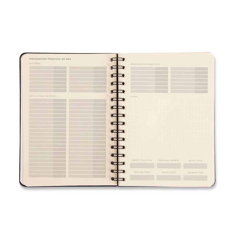 Planner Permanente Financeiro Wire-O A5 14,8x21cm Preto Cicero-1789564237616