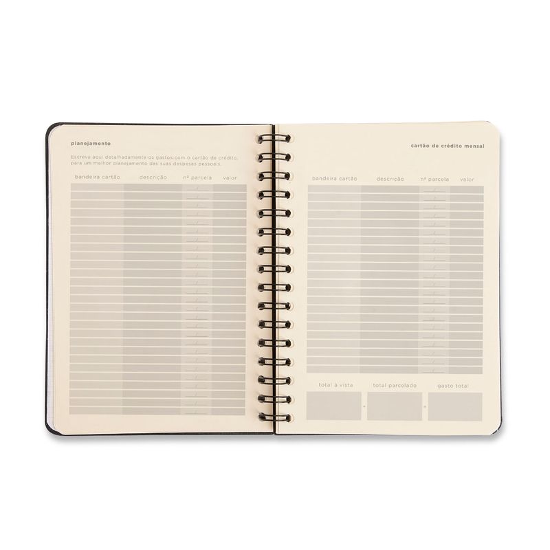 Planner Permanente Financeiro Wire-O A5 14,8x21cm Preto Cicero-1789564248920