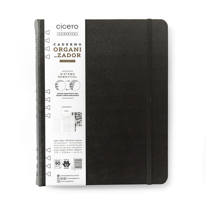 Caderno Organizador Duo 17x24cm Preto Cicero-1789566739822