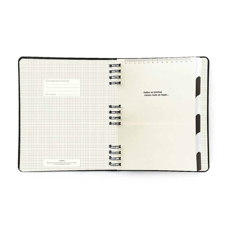 Caderno Organizador Duo 17x24cm Preto Cicero-1789566791611
