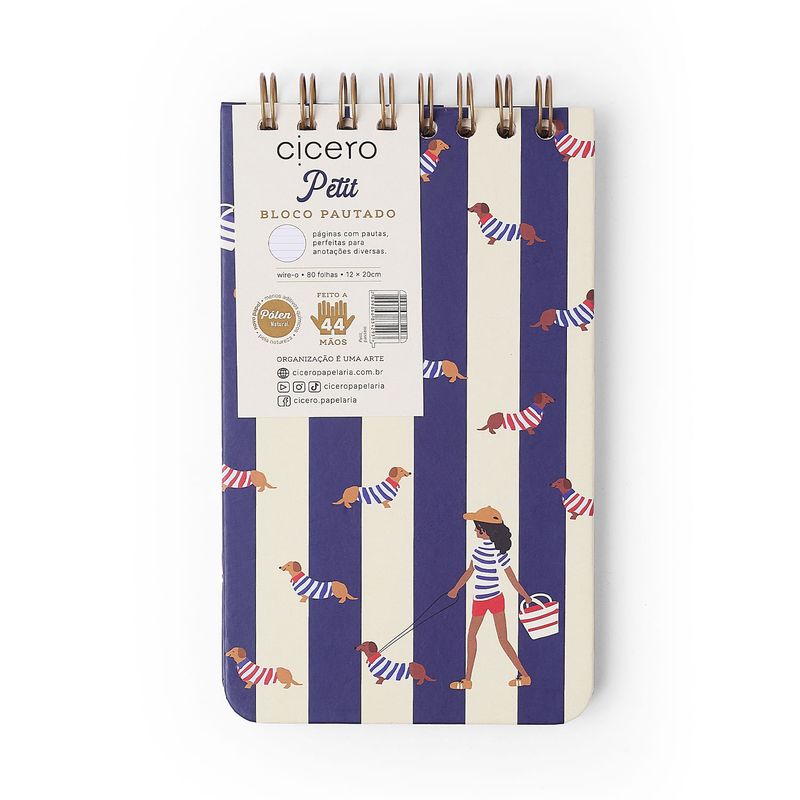 Bloco Wire-o Petit Pautado 12x20cm Passeio Cicero-1789576796644