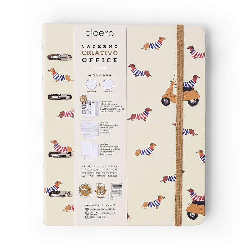 Caderno Criativo Argolado Office Duo Petit A5 Lambreta Cicero-1789578816326