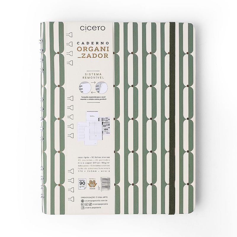 Caderno Organizador Veredas Pautado e Pontado 17x24cm Verde Cicero-1789580076288